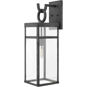 Estate Series Porter LED 25 inch Aged Zinc Outdoor Wall Mount Lantern, Open Air