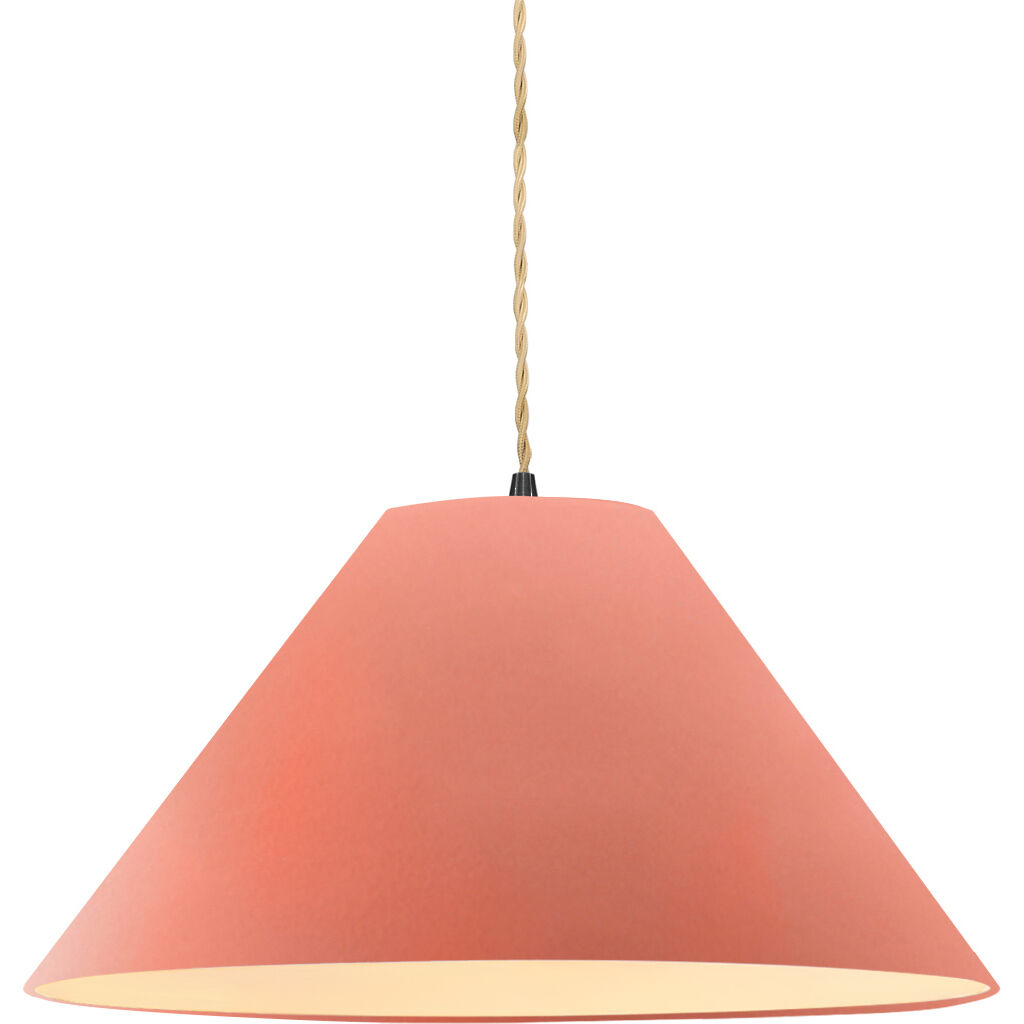 Radiance Collection - Avola Pendant Ceiling Light in Matte Black, Replaceable Bulb, Beige Twist Cord, Gloss Blush, 15W x 7.25H, Form+Finish+Function