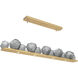 Gem LED Gilded Brass Linear Pendant Ceiling Light in Smoke, 2700K LED