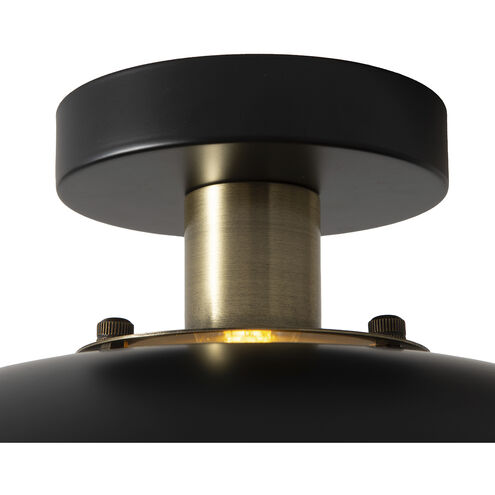 Rancho Mirage LED 12 inch Matte Black and Weathered Brass Flush Mount Ceiling Light