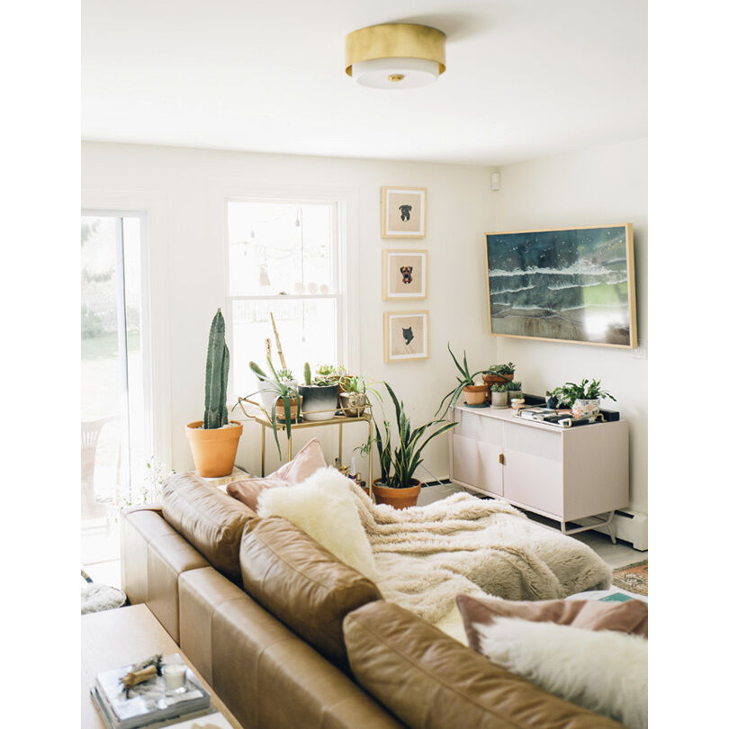 Allure 2 Light 13 inch Gold Leaf Flush Mount Ceiling Light, Opal White Glass