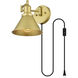 Jair 1 Light 7 inch Brass Plug In Wall Sconce Wall Light