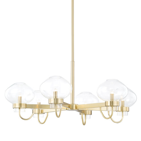 Korey 6 Light 34 inch Aged Brass Chandelier Ceiling Light