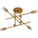 Mika 4 Light 20 inch Brushed Brass Semi-Flush Mount Ceiling Light