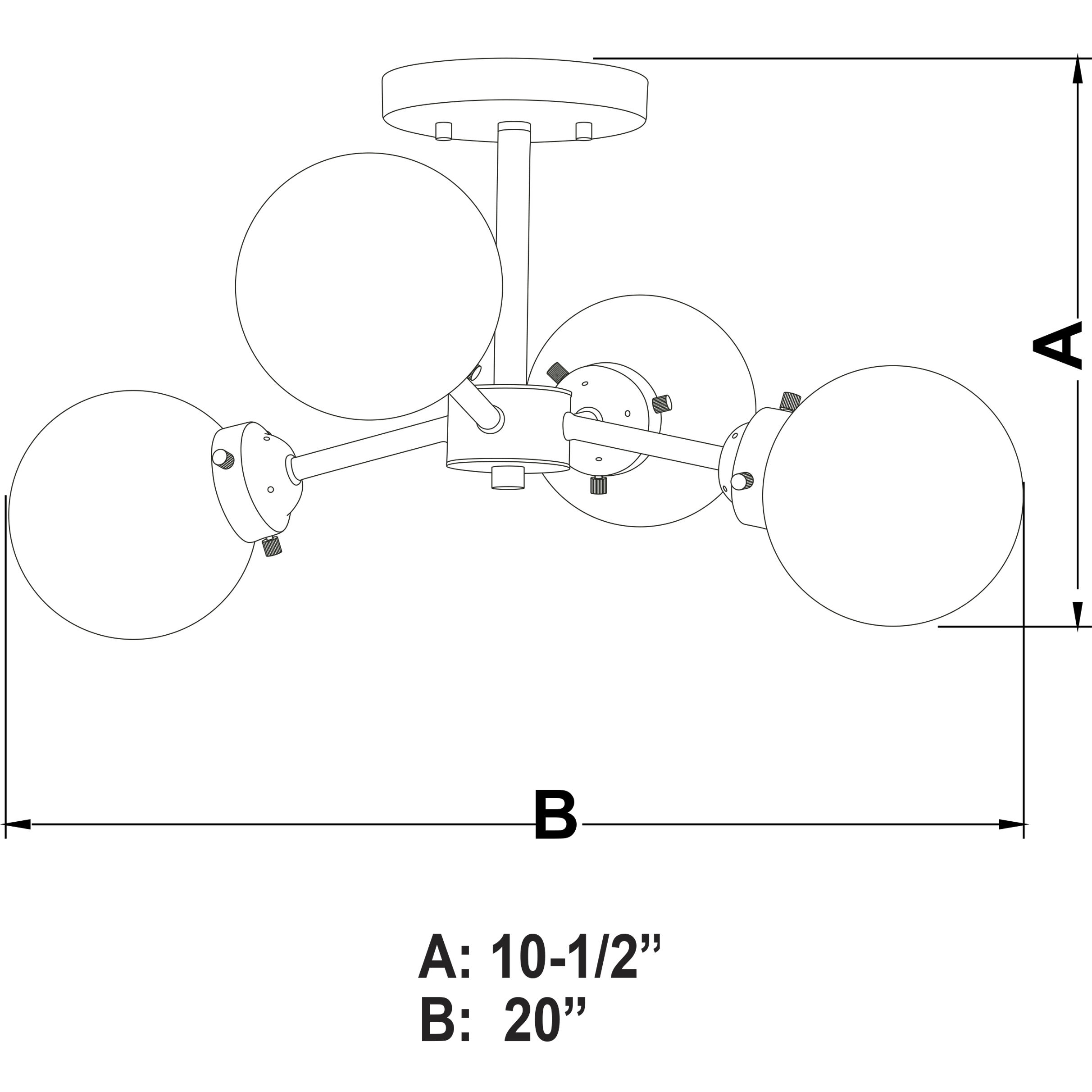 Orbit LED 20 inch Muted Brass and Oil Rubbed Bronze Semi-Flush Mount Ceiling Light