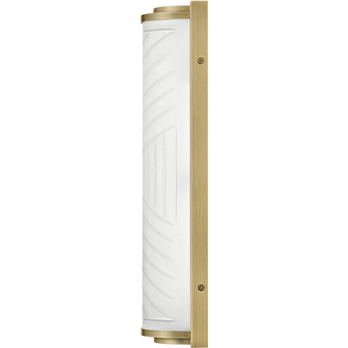 Lisa McDennon Devon LED 4.75 inch Lacquered Brass Bath Light Wall Light in Etched Opal, 20W, 2900K, Linear, Sconce