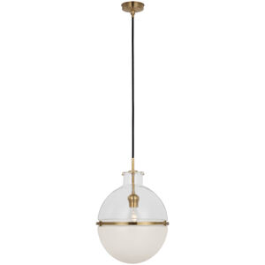 Thomas O'Brien Maxey LED 13.5 inch Hand-Rubbed Antique Brass Globe Pendant Ceiling Light