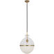 Thomas O'Brien Maxey LED 13.5 inch Hand-Rubbed Antique Brass Globe Pendant Ceiling Light