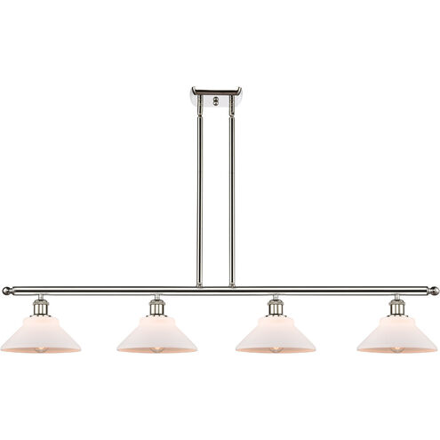 Ballston Orwell LED 48 inch Polished Nickel Island Light Ceiling Light in Matte White Glass, Ballston