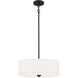 Modern 3 Light 18 inch Matte Black Pendant Ceiling Light