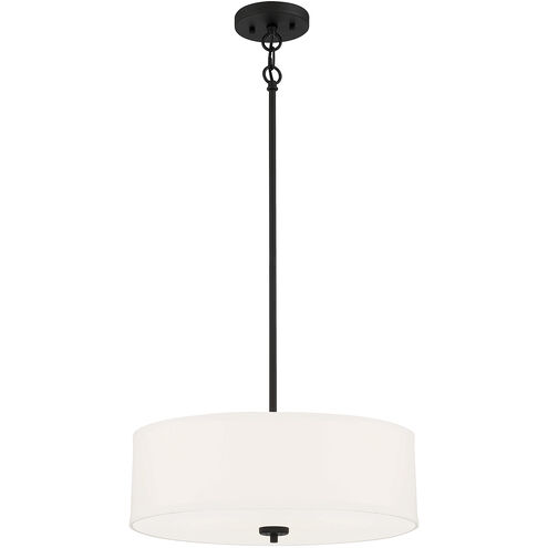 Modern 3 Light 18 inch Matte Black Pendant Ceiling Light