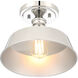 Vintage 1 Light 10 inch Polished Nickel Semi-Flush Ceiling Light