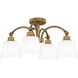 Iota 4 Light 22 inch Weathered Brass Semi-Flush Mount Ceiling Light