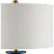 Aladdin 32 inch 150 watt Clear Blue and Antique Brass Table Lamp Portable Light