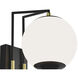 Cosmos LED 18.38 inch Matte Black with Satin Brass and Matte White Outdoor Wall Sconce