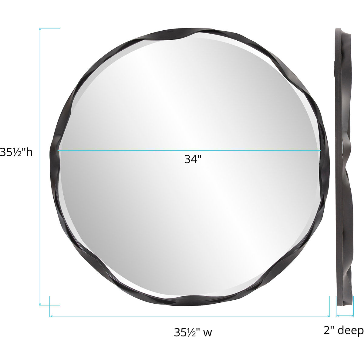 Ripley 35 X 35 inch Matte Black Wall Mirror