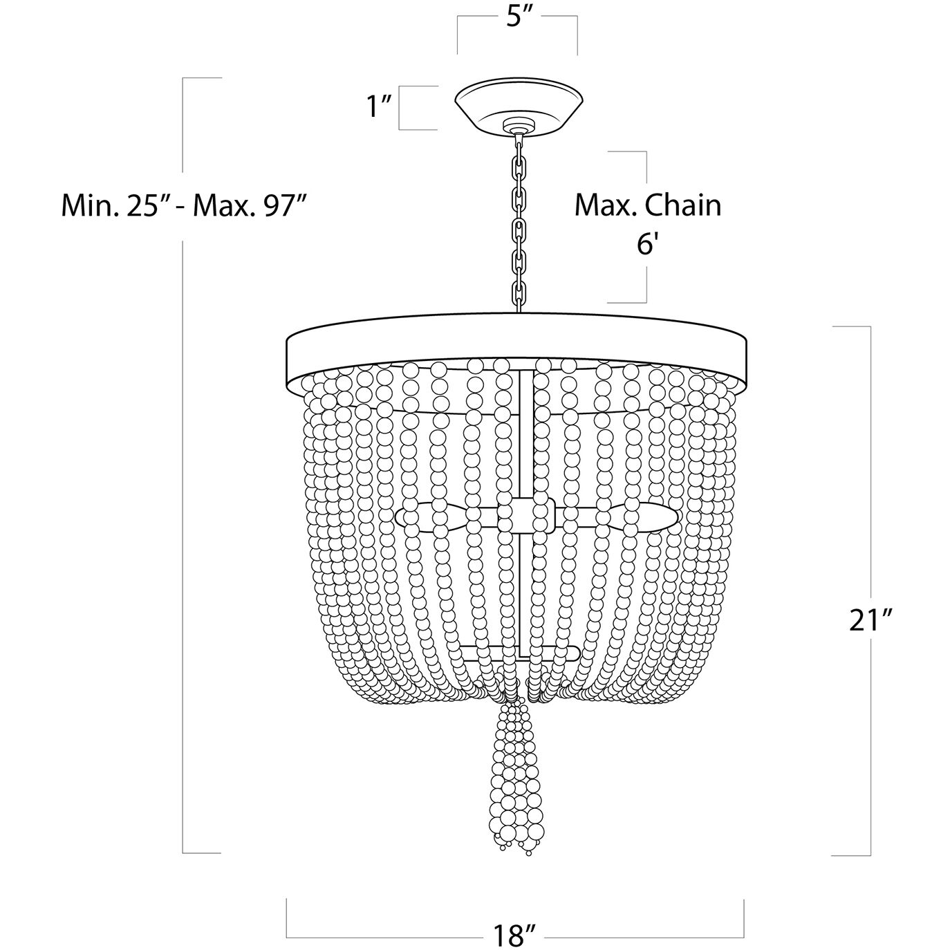 Milos 3 Light 18 inch White Chandelier Ceiling Light