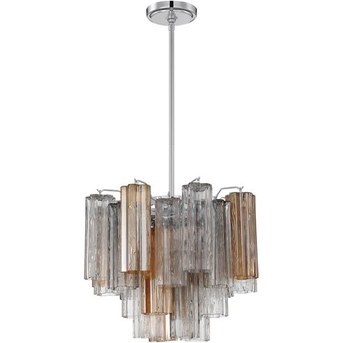Addis 4 Light 17.75 inch Polished Chrome Chandelier Ceiling Light in Tronchi Glass Autumn