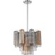 Addis 4 Light 17.75 inch Polished Chrome Chandelier Ceiling Light in Tronchi Glass Autumn