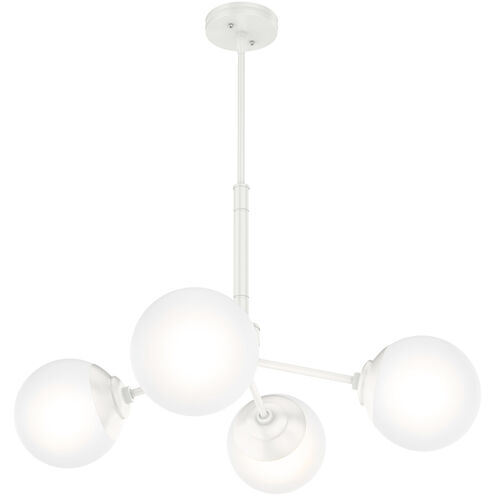 Hepburn 4 Light 30 inch Matte White Chandelier Ceiling Light