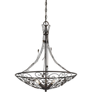 Varano 3 Light 22 inch Iron Rust Chandelier Ceiling Light