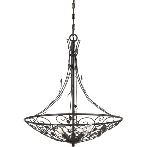 Varano 3 Light 22 inch Iron Rust Chandelier Ceiling Light
