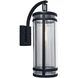 New Yorker 1 Light 14 inch Acid Dipped Black with Clear Outdoor Wall Sconce