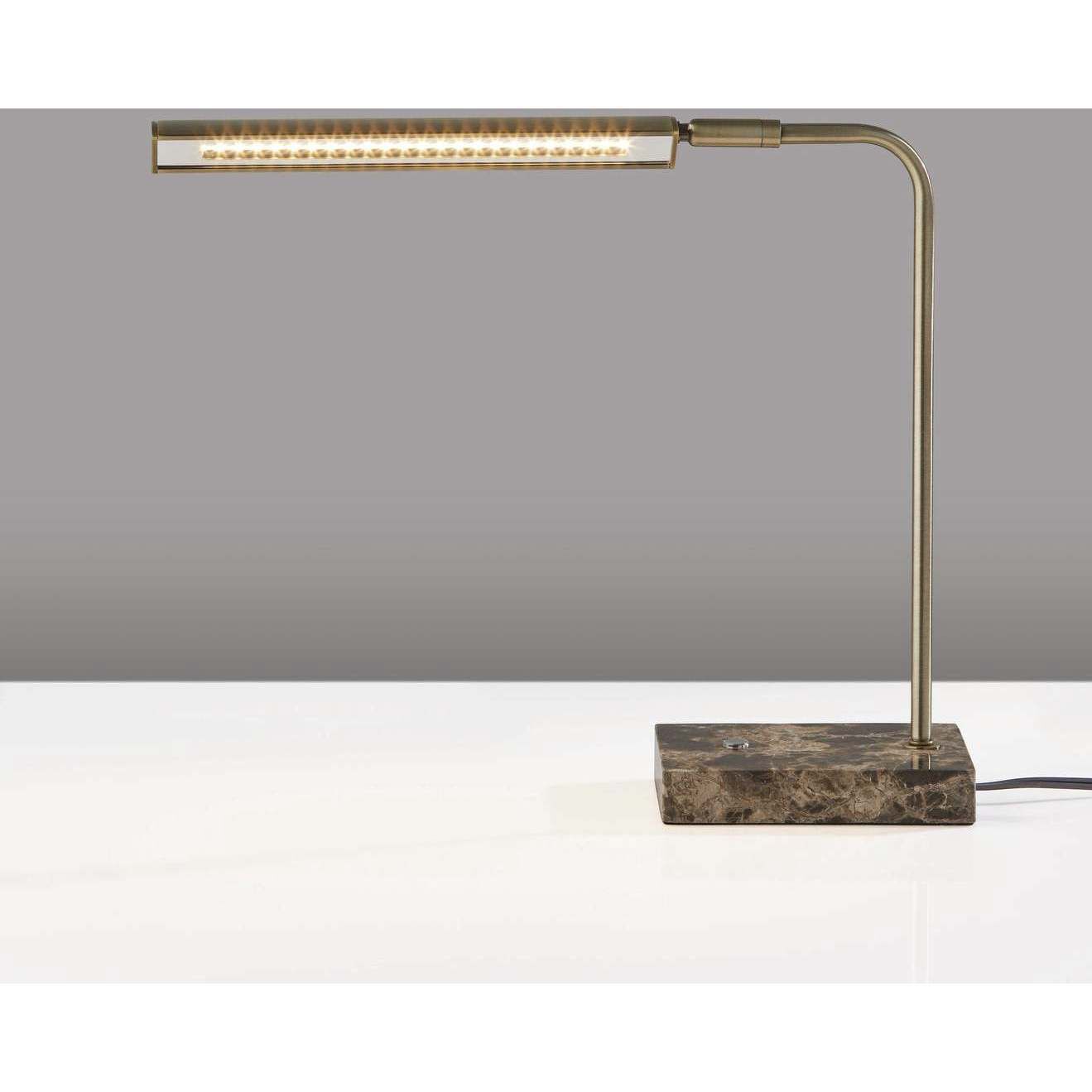 Reader 15 inch 5.00 watt Antique Brass Desk Lamp Portable Light