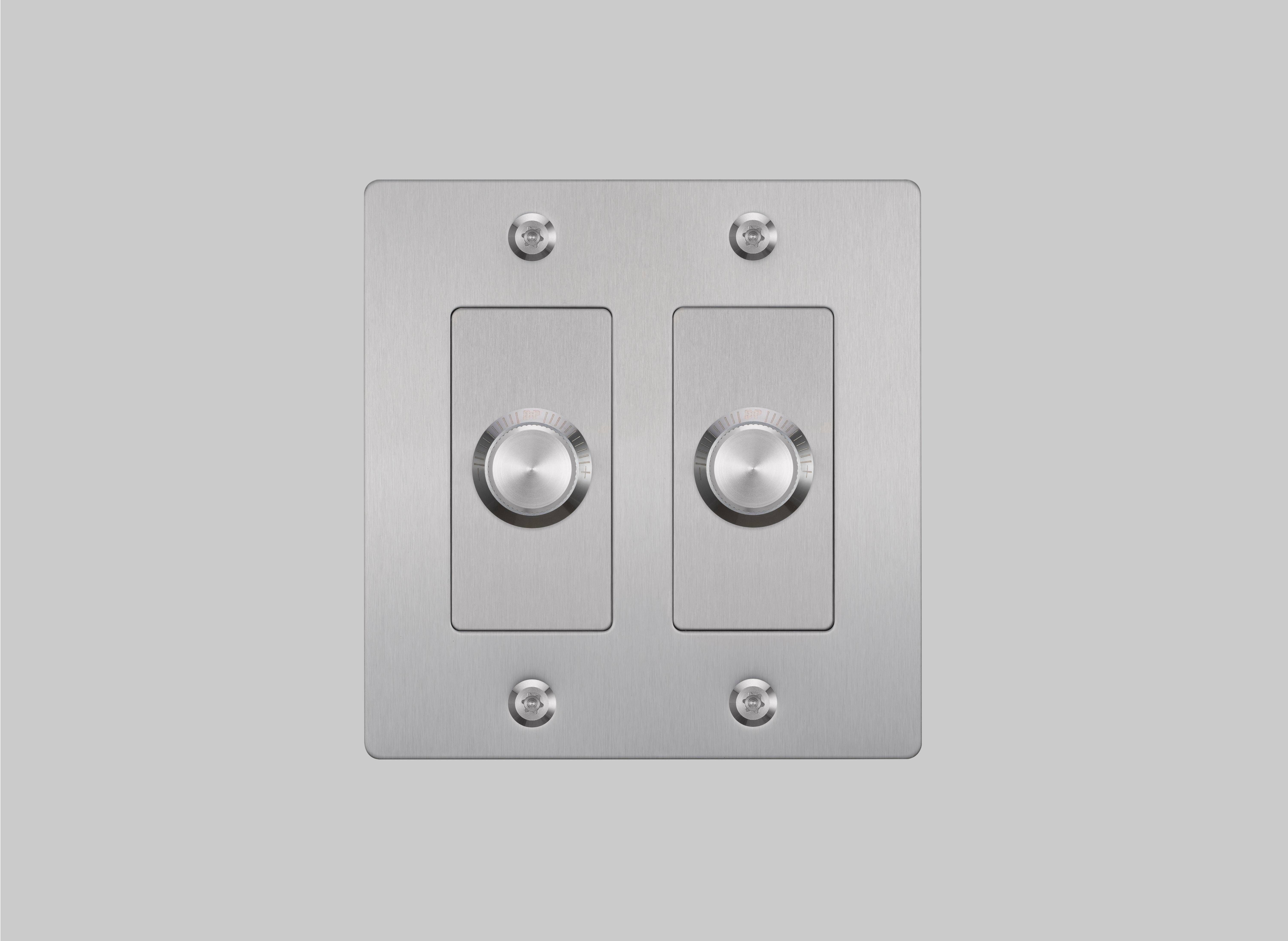 2G 100-120 Steel Dimmer Switch, LED