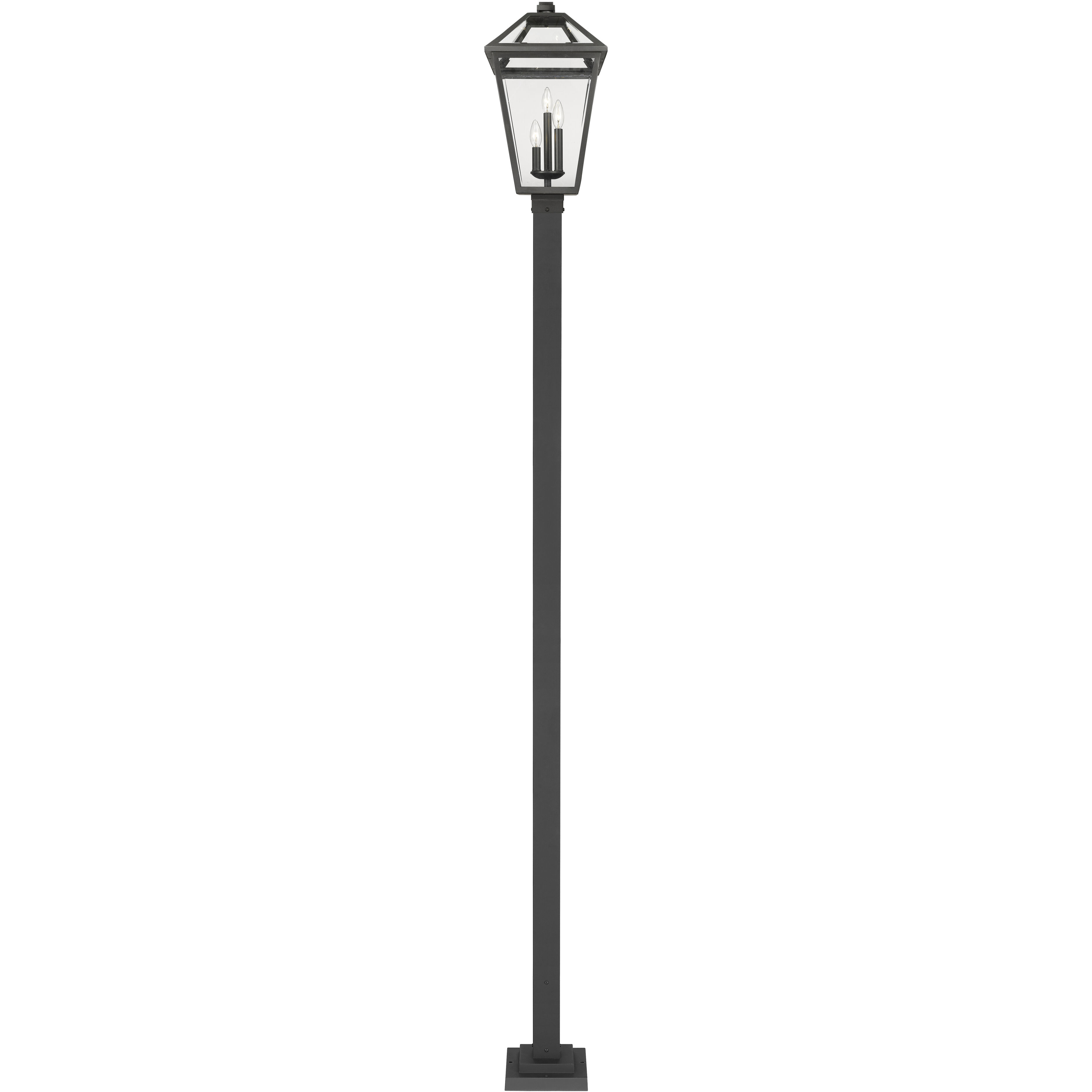 Talbot 3 Light 117.25 inch Black Outdoor Post Mounted Fixture in Clear Beveled Glass