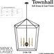 Townhall 6 Light 32 inch Coal/Soft Brass Pendant Ceiling Light