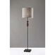 Elton 68 inch 100 watt Black and Walnut Rubber Wood Floor Lamp Portable Light