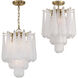 Ollie 4 Light 14.25 inch Aged Brass Semi Flush Ceiling Light in Sand Glass Clear