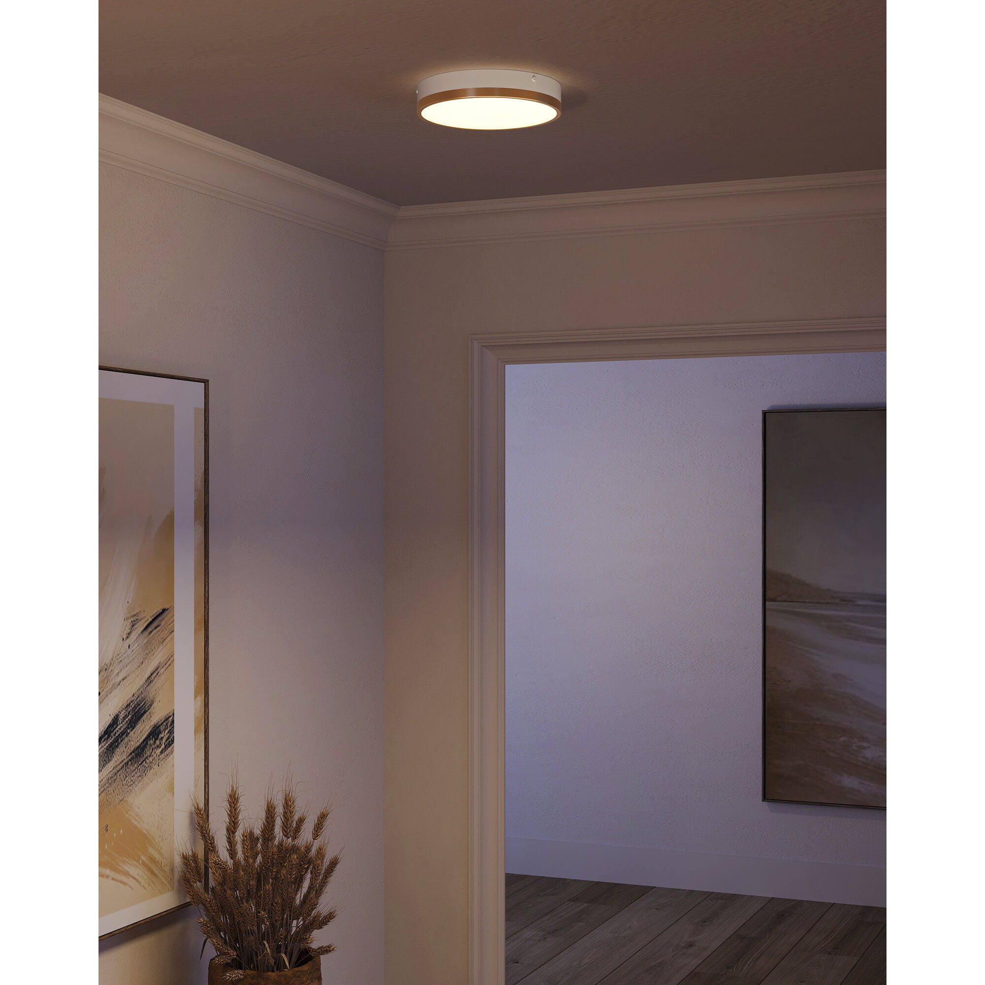Alora Mood Adelaide LED 11.13 inch Aged Gold/White Flush Mount Ceiling Light in Aged Gold and White