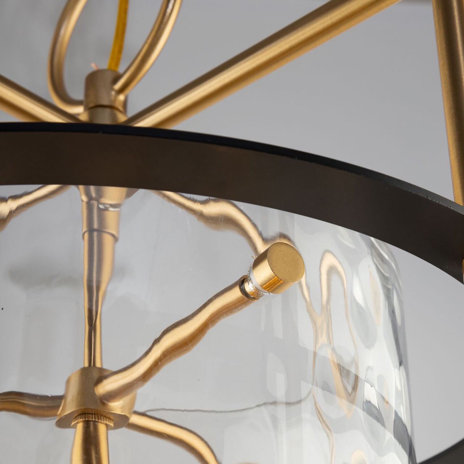 Burford LED 15 inch Brass and Black Chandelier Ceiling Light