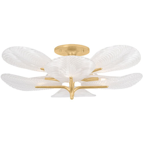 Kamal 8 Light 43 inch Vintage Gold Leaf Semi Flush Ceiling Light