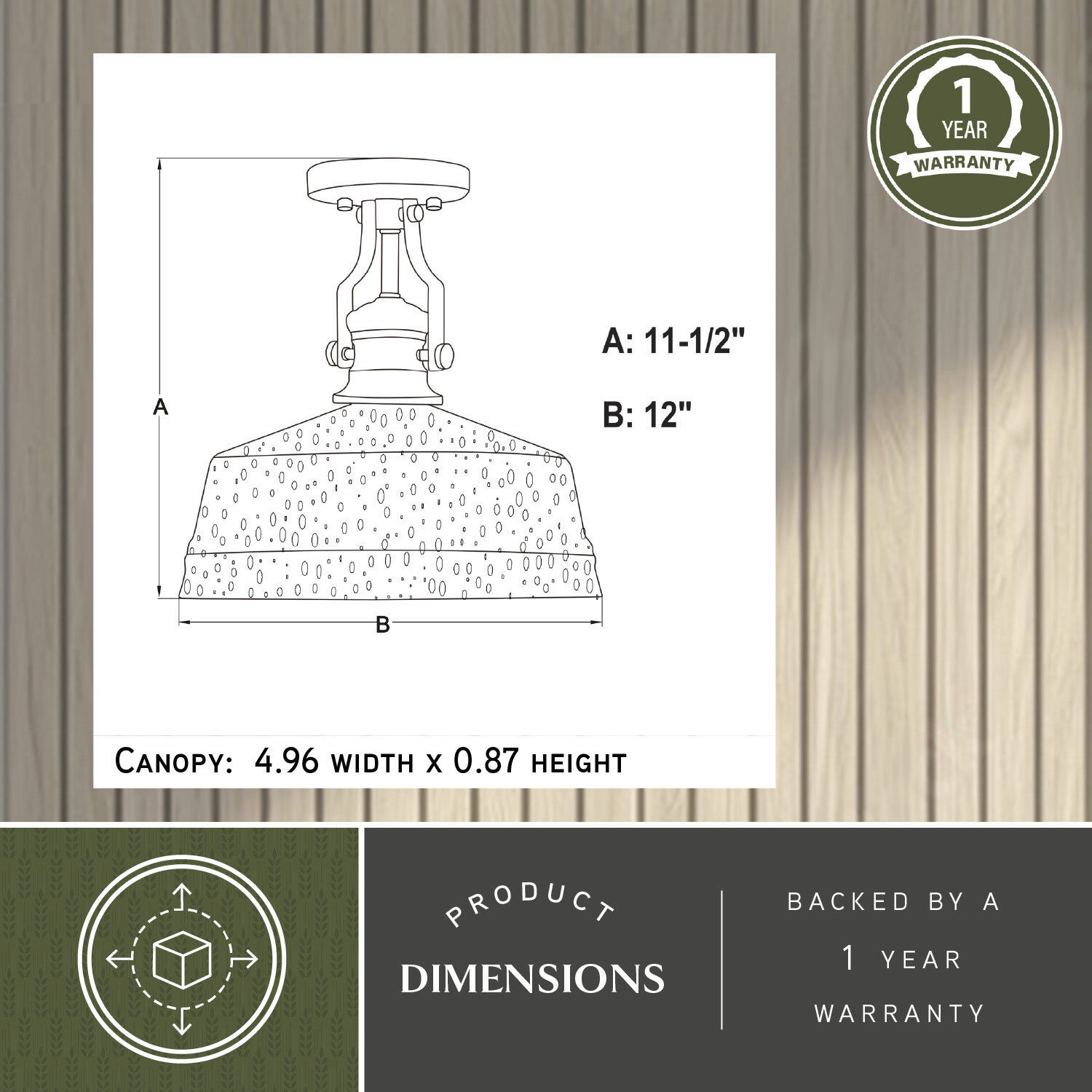 Beloit 1 Light 12 inch Matte Black Semi-Flush Mount Ceiling Light