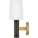 Declan 1 Light 6.75 inch Heritage Brass with Black Oxide Bath Light Wall Light