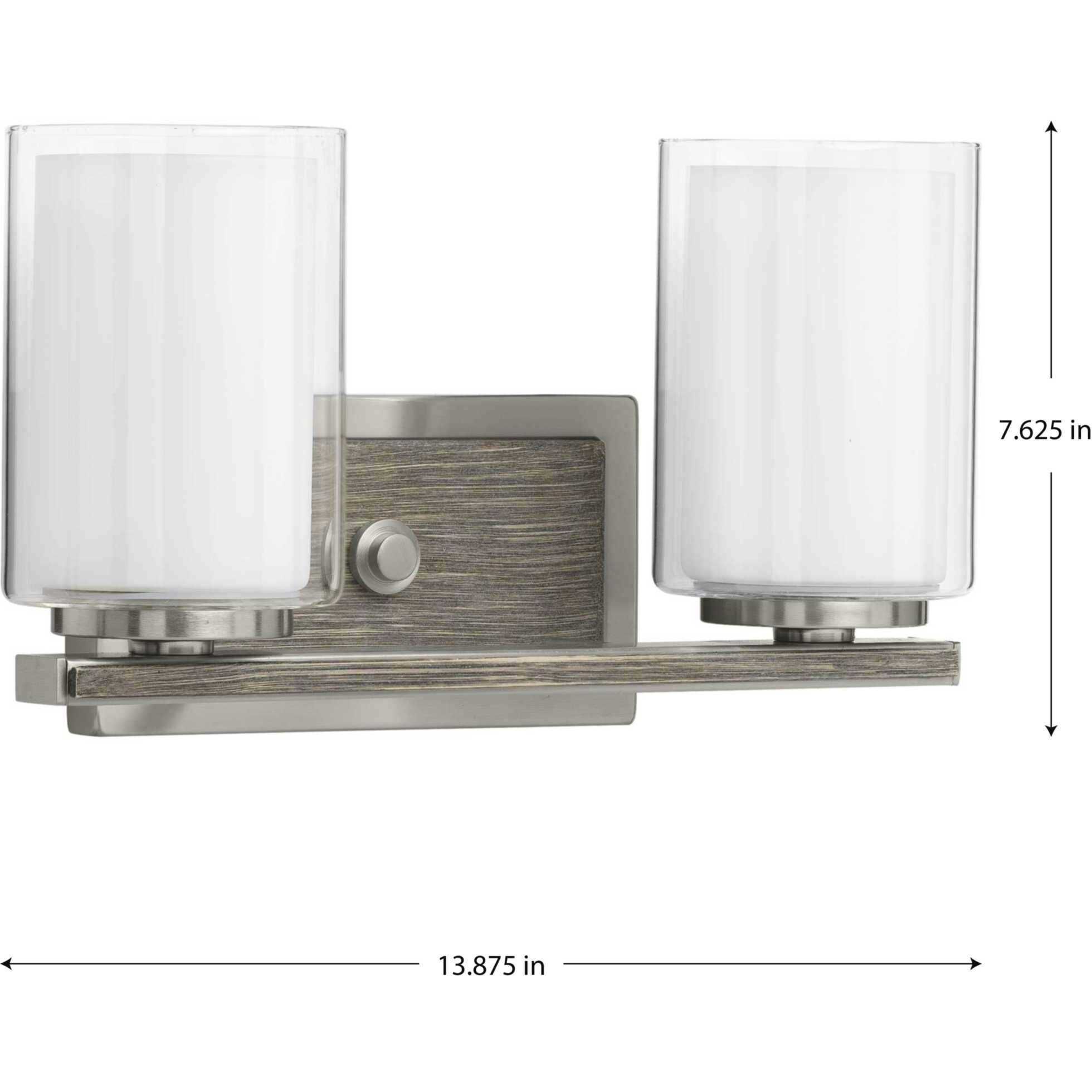 Mast 2 Light 14 inch Brushed Nickel Bath Vanity Wall Light