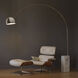 Iconic 95 inch 100 watt Satin Nickel and White Arc Floor Lamp Portable Light