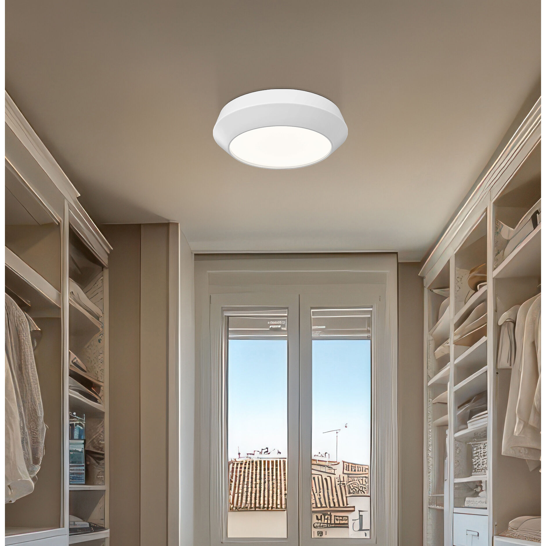 Quasars LED 12 inch Matte White Flush Mount Ceiling Light