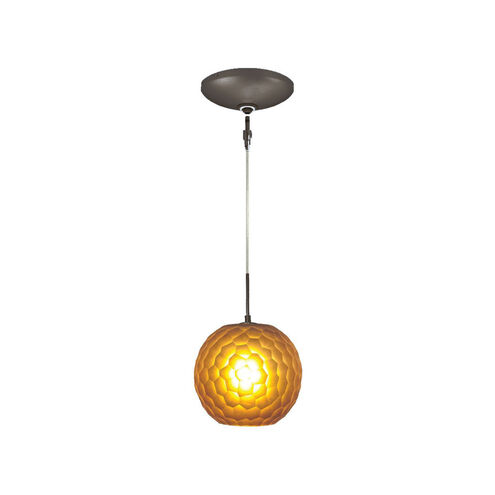 Envisage VI 1 Light 8 inch Bronze Mini Pendant Ceiling Light in Chiseled Amber