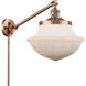 Large Oxford 20 inch 60.00 watt Antique Copper Swing Arm Wall Light, Franklin Restoration