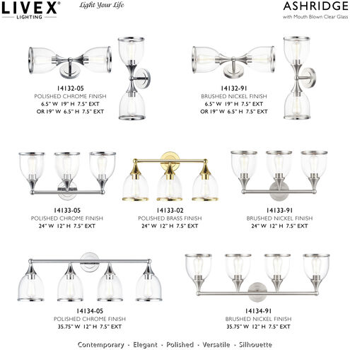 Ashridge 2 Light 6.5 inch Brushed Nickel Vanity Wall Sconce Wall Light