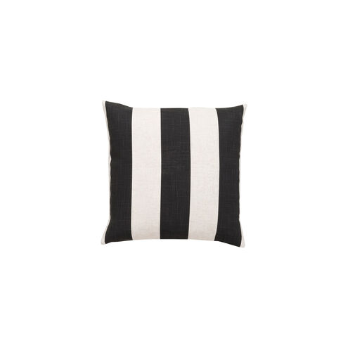 Simple Stripe 18 X 18 inch Black and Khaki Throw Pillow