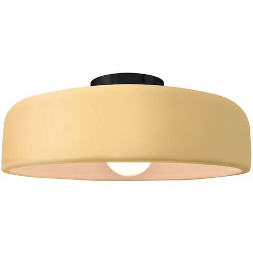 Radiance LED 13 inch Muted Yellow and Matte Black Semi Flush Ceiling Light