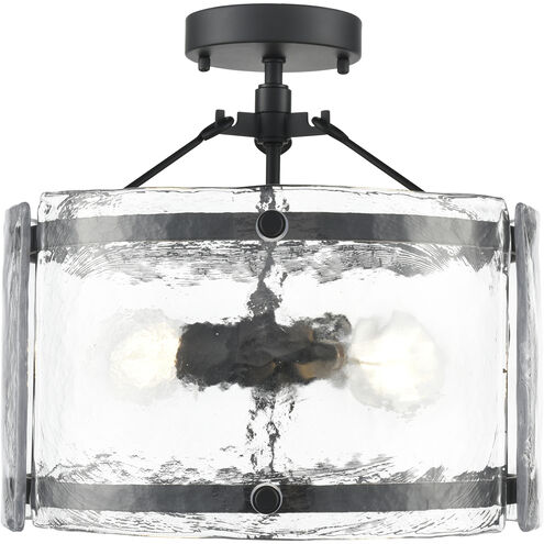 Bennetti 2 Light 14.5 inch Matte Black Indoor Semi-Flush Ceiling Light