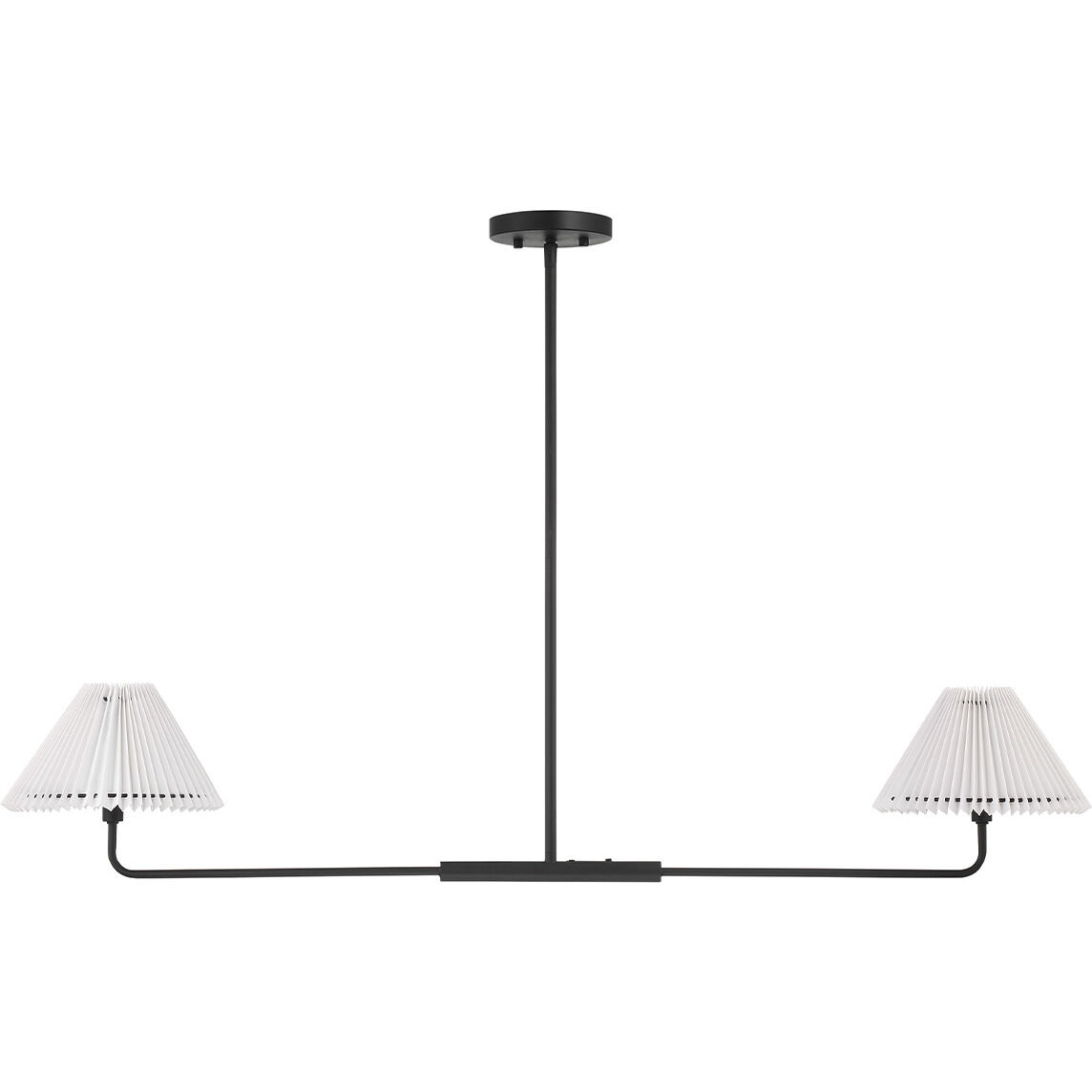 Stella 2 Light 44 inch Matte Black Linear Chandelier Ceiling Light