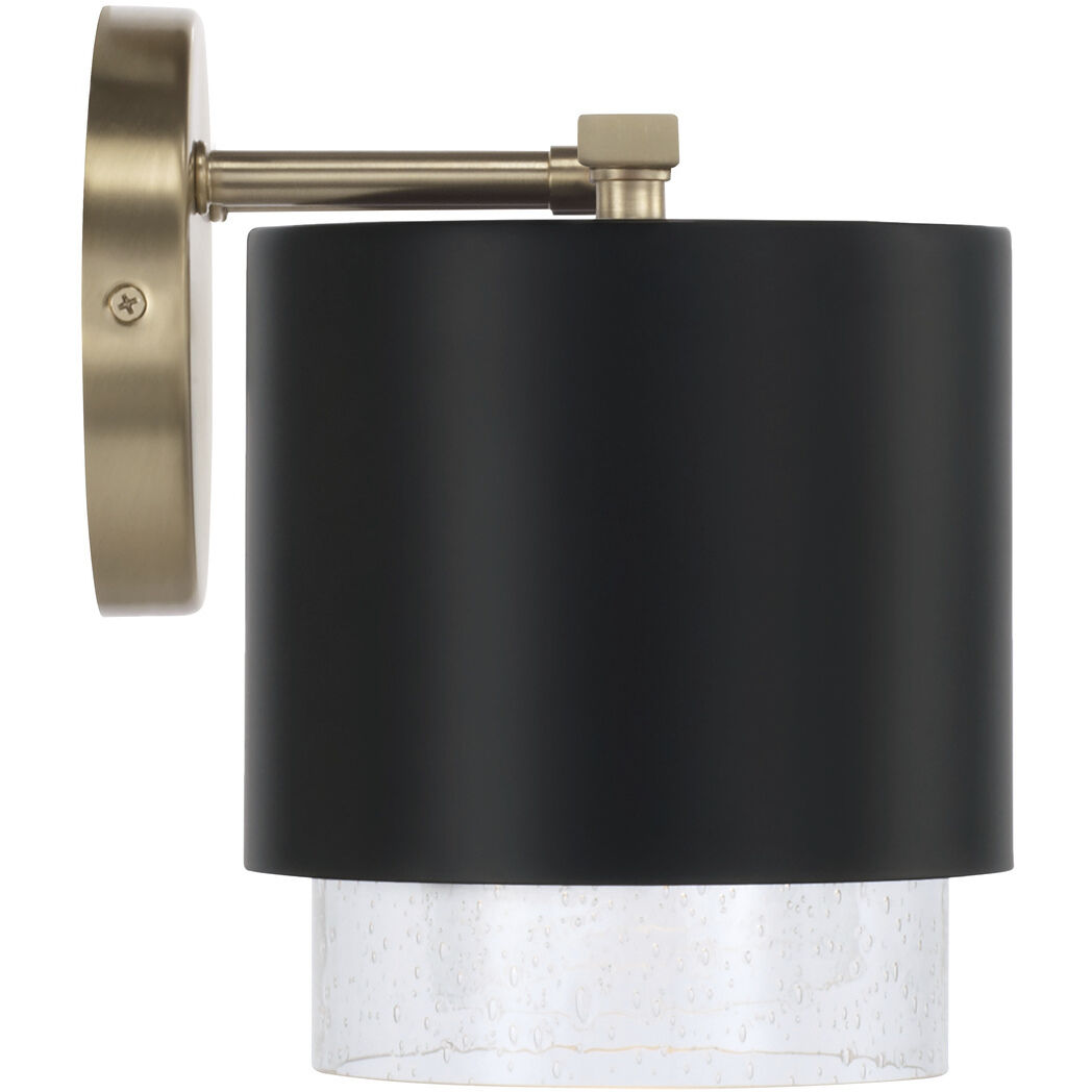 Weller 3 Light 24.25 inch Matte Brass and Black Vanity Light Wall Light