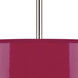 Penelope 3 Light 13.25 inch Polished Nickel Pendant Ceiling Light in Fuchsia Ceramik With Silver Mylar